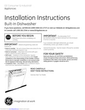GE PDWT400R10WW Installation Instructions Manual