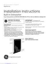 GE PDW1800N00II Installation Instructions Manual