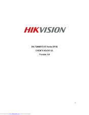 Hikvision Ds 74hvi St Manuals Manualslib