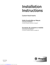 GE GE Monogram ZVC42 Installation Instructions Manual