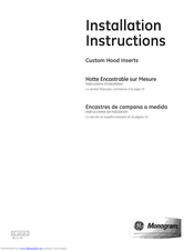 GE Monogram ZVC42L1SS Installation Instructions Manual