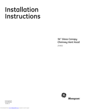 GE Monogram ZV900 Installation Instructions Manual
