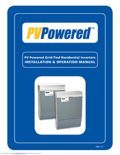 PV Powered 5200 Installation And Operation Manual
