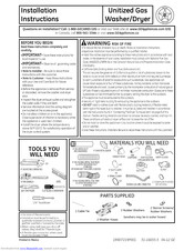 GE GTUN275GM1WW Installation Instructions Manual