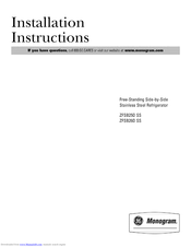 Monogram Monogram ZFSB26DSS Installation Instructions Manual