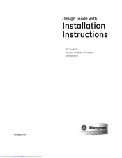 GE Monogram ZIC30GNZAII Design & Installation Manual