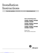GE Monogram ZIS480N Design & Installation Manual