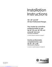 GE ZGP484LG Installation Instructions Manual