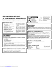 GE PGS908DEP4WW Installation Instructions Manual