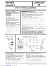 GE Appliances GTDX200EM0WW Installation Instructions Manual