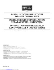 Maytag MDD8000AWB0 Installation Instructions Manual