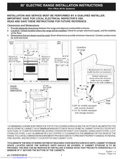 Frigidaire CPCF3091LFA Installation Instructions Manual