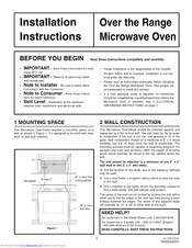 Frigidaire GLMV169GSA Installation Instructions Manual