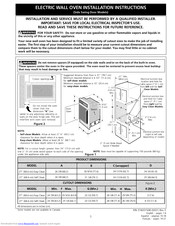 Frigidaire FEB786CESA Installation Instructions Manual