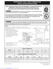 Frigidaire FPMC3085KFC Installation Instructions Manual