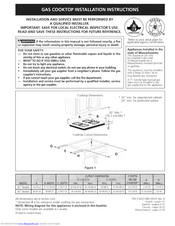 Frigidaire FFGC3613LWB Installation Instructions Manual