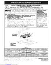 Frigidaire FPGC3087MSA Installation Instructions Manual