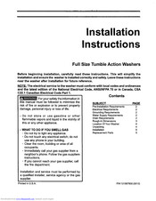 Frigidaire GLTF2070DS0 Installation Instructions
