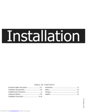 Frigidaire FAFW3001LW1 Installation Manual