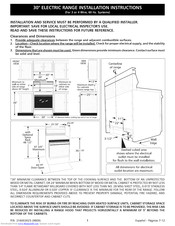 Frigidaire FEF387WJCB Installation Instructions Manual