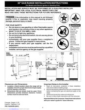 Frigidaire FGF312ASA Installation Instructions Manual