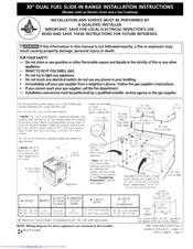 Frigidaire CPCS389DC3 Installation Instructions Manual