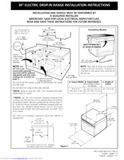 Frigidaire FED367DQB Installation Instructions Manual