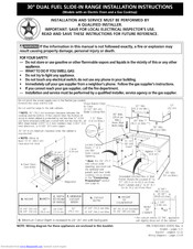 Frigidaire PLCS389DCC Installation Instructions Manual