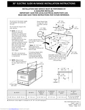 Frigidaire FES355ASG Installation Instructions Manual