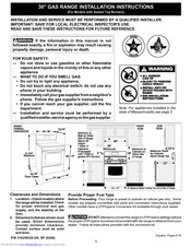 Frigidaire FGFB68CQD Installation Instructions Manual