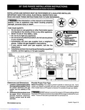 Frigidaire FGFB66ASA Installation Instructions Manual