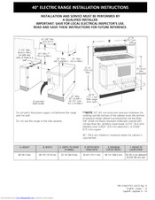 Frigidaire PLEF489CCF Installation Instructions Manual