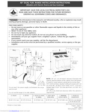 Frigidaire CPLCF489DC3 Installation Instructions Manual