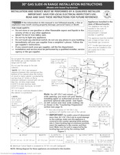 Frigidaire FGS367DSA Installation Instructions Manual