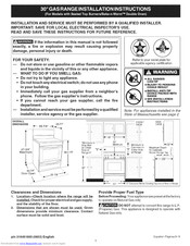 Frigidaire GLGFM98GPWD Installation Instructions Manual