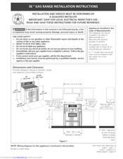 Frigidaire PLGF659GCA Installation Instructions Manual