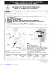 Frigidaire PLCF489GCA Guide Installation Instructions Manual