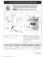 Frigidaire FPEF4085KFC Installation Instructions Manual