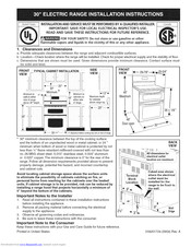 Frigidaire FGEF304DKFA Installation Instructions Manual