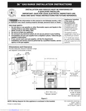 Frigidaire FPGF3685LSA Installation Instructions Manual
