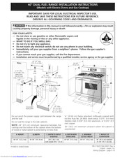 Frigidaire CPDF4085KF2 Installation Instructions Manual