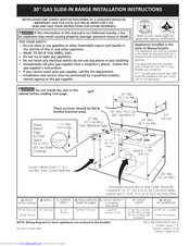 Frigidaire FGGS3075K W/B Installation Instructions Manual