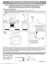 Frigidaire FFEF3012XSB Installation Instructions