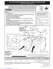 Frigidaire CFGS3035LS3 Installation Instructions Manual