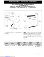 Frigidaire FEF455BBG Installation Instructions Manual