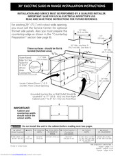 Frigidaire CFES3025LB4 Installation Instructions Manual