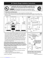 Frigidaire CGEF304DKF4 Installation Instructions