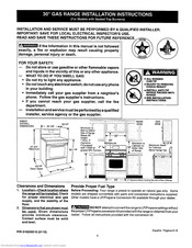 Frigidaire NGSG3PZABE Installation Instructions Manual