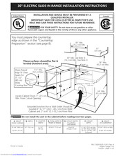 Frigidaire FPES3085KFG Installation Instructions Manual