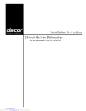 Dacor EDW24S Installation Instructions Manual